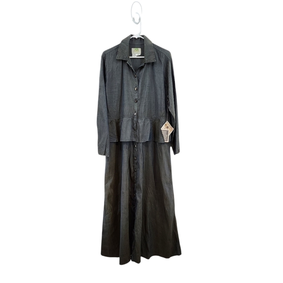 Flax by Jeanne Engelhart Women's Vintage 100% Silk Long Sleeves Maxi Dress - M - Picture 1 of 10